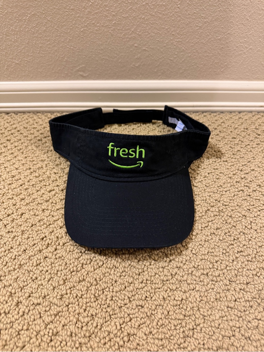 Amazon Fresh Employee Swag Visor Velcro Adjustable Strap BRAND NEW